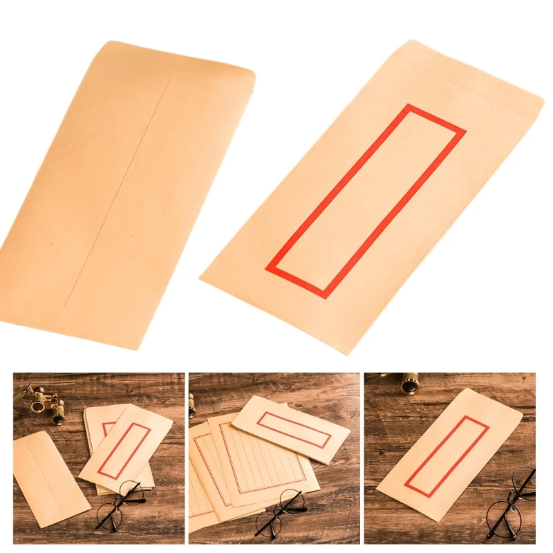 Envelopes retrô 10 unidades, estilo chinês, envelopes negócios, envelopes papel com moldura
