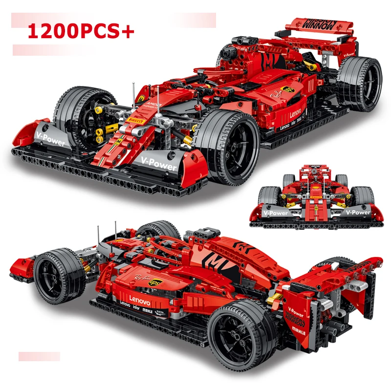 2024 New Technical Formula F1 Racing Car Building Blocks Set MOC Assembly Vehicle Bricks Christmas Gift Kids Toys for Boys