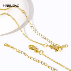 Wholesale 18K Gold Plated 1.3 MM Cross O Bulk Chain Necklace,Thin Necklace Link Cable Chain For DIY Necklace Making Supplies