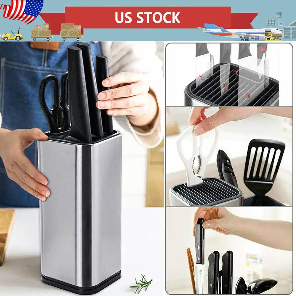 

Stainless Steel Knife Organizer Anti-rust Knife Utensil Holder Durable Knife Block For Kitchen Storage Shelf For Cutlery