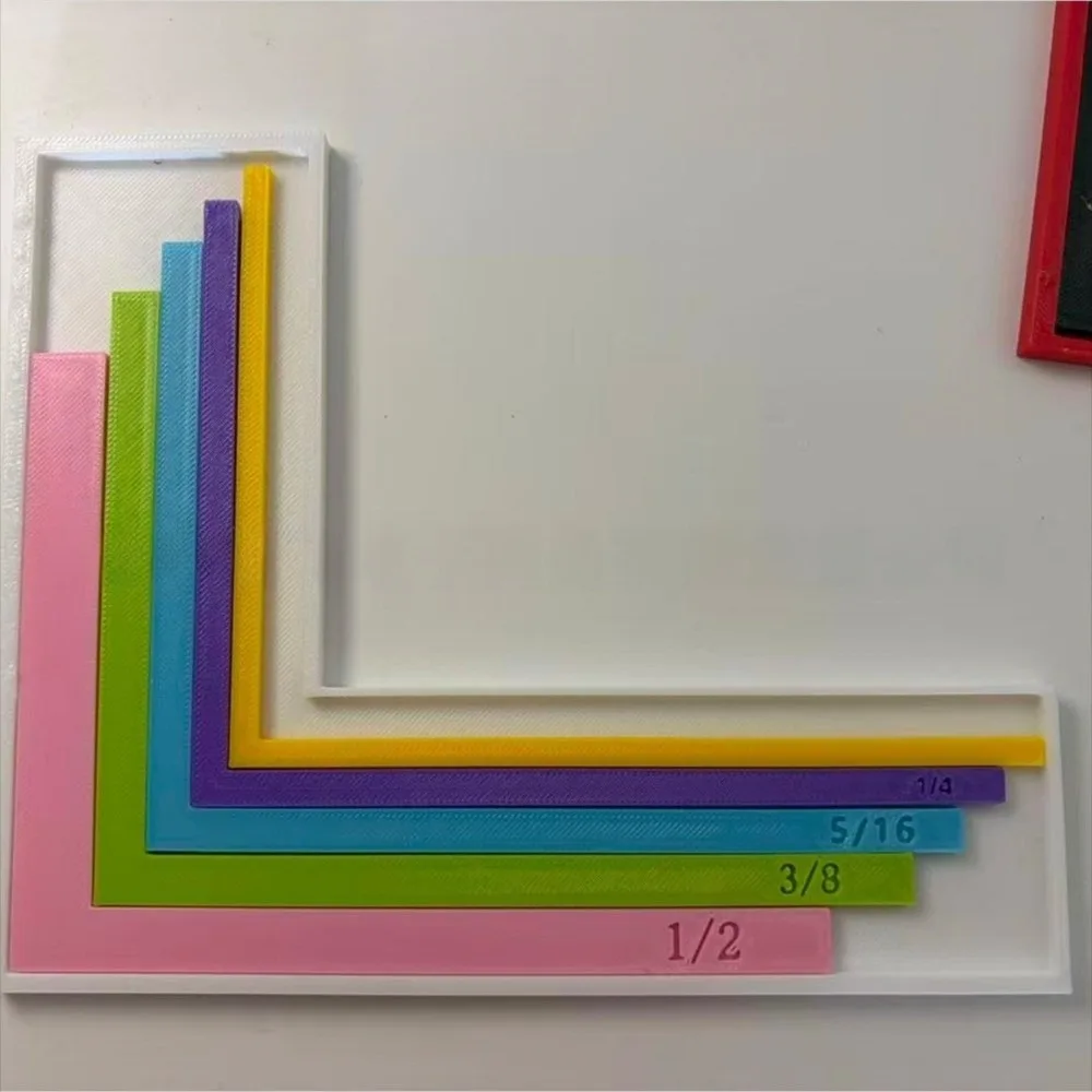 Color-Coded Precision Layering Ruler Size Tabs With Storage Case Card Positioning Tool L-Shaped Design
