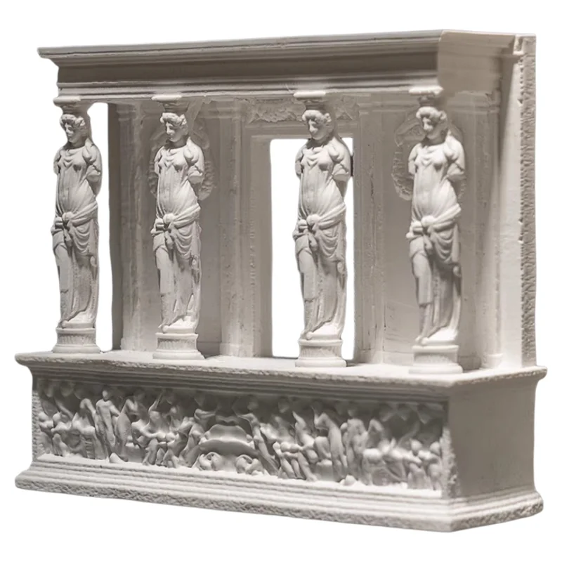 Ancient Greek Erechtheion Temple, Palace Figure Plaster/Cement Sculpture Stone Decorative Ornaments
