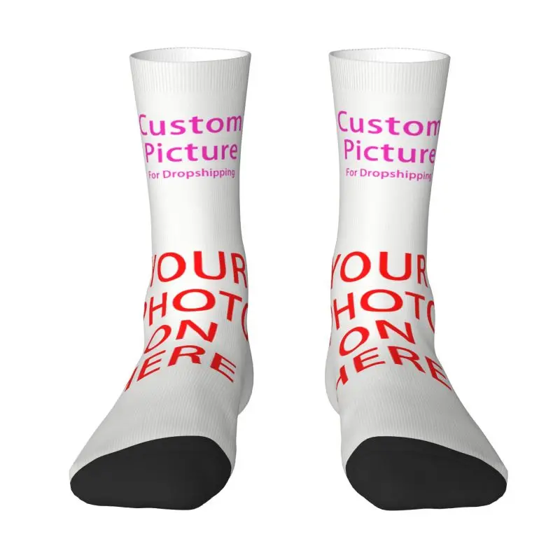 Funny Mens Family Pets Custom DIY Logo Dress Socks Unisex Comfortable Warm 3D Print Customized Photo Print Crew Socks