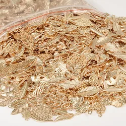 KC/Vintage Gold Color Filigree Leaf Pendant Charms For Jewelry Making Earrings Necklace Bracelets DIY Plant Accessories Findings
