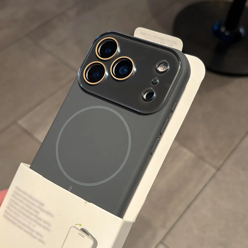 الفاخرة المغناطيسي السائل سيليكون جراب هاتف آيفون 17 16 15 14 13 برو ماكس 17Pro ل Magsafe الزجاج عدسة الكاميرا حامي غطاء #4