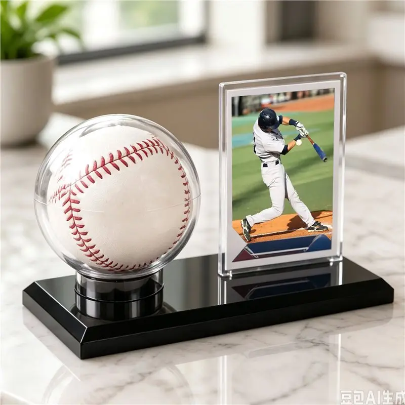 AEF6-Acrylic Baseball Card Display Stand Holder - Clear Stand For Graded Slabs & Toploaders Souvenir Display