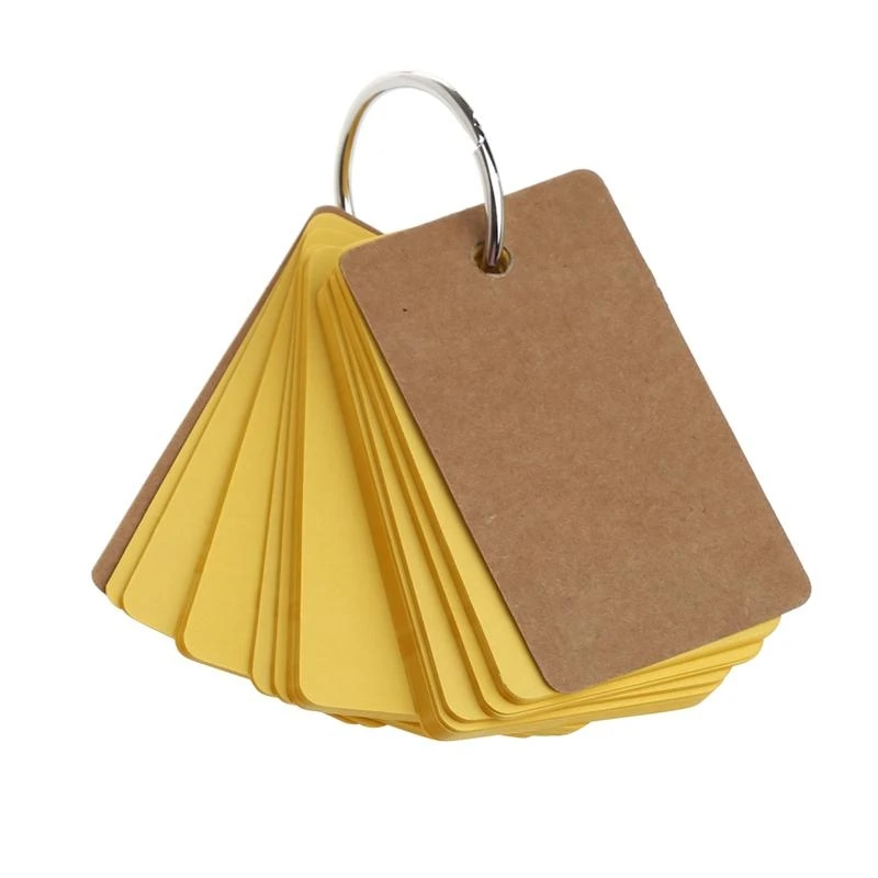 W89C Kraft Paper Binder Ring Easy Flash Card