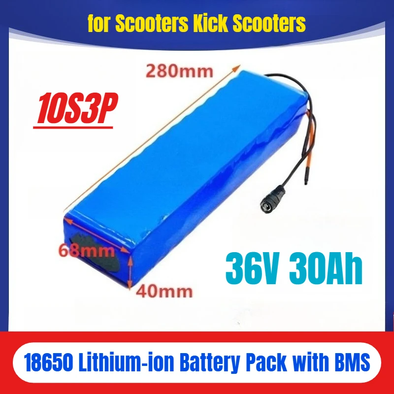 

10S3P 36V 30Ah 18650 Lithium-ion Battery Pack with BMS for Scooters Kick Scooters