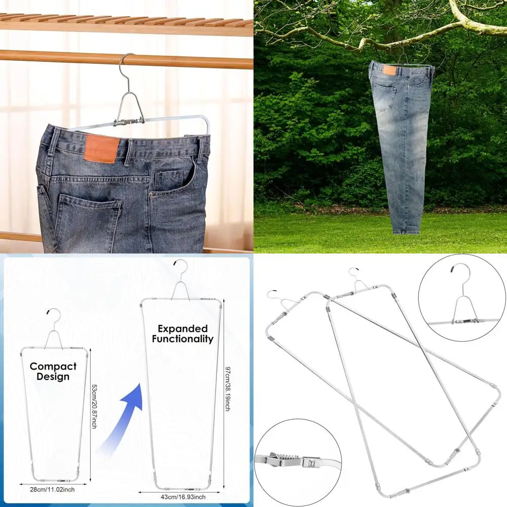 

Stretcher Hangers for Wrinkle-Free Pants - Hang to Dry and Avoid Ironing for Creased Slacks