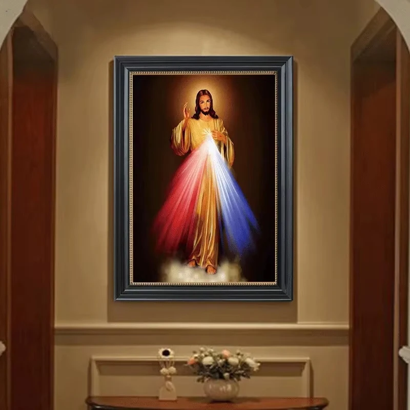 1pc frameless Canvas Painting  Divine Mercy Image Love Jesus Christ Motivational Print Art Canvas Poster For Living Room Decor H