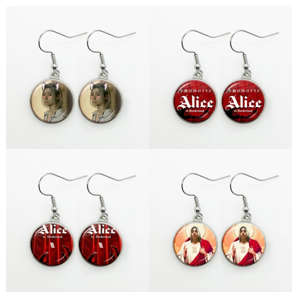 Glass Japan TV Alice in Borderland Women Dangle Earrings Fashion Drop Earrings Chishiya Kuina Glass Lady Earrings Jewelry