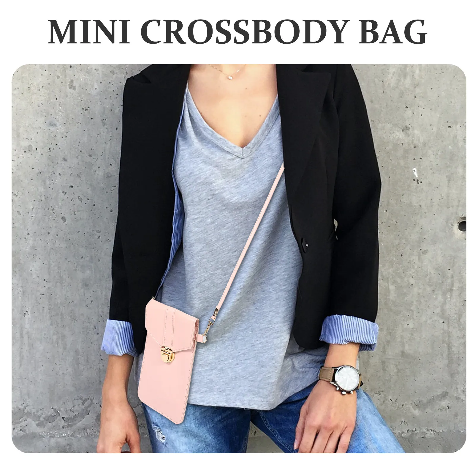 Mini Crossbody Bag Phone Purse Card Slots Cell Phone Wallet Shoulder Strap Small Lightweight Compact Travel Cellphone Crossbody view 3