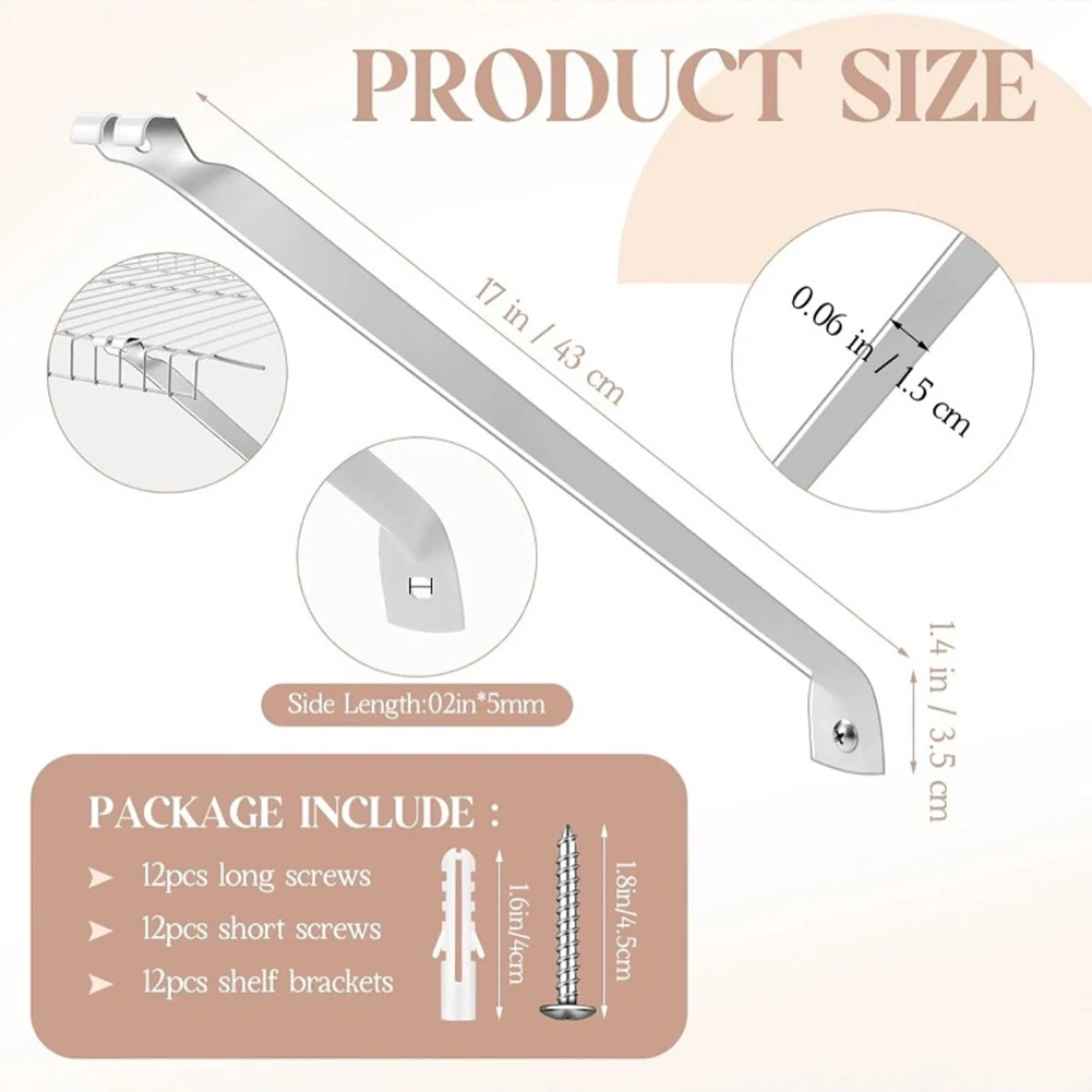 Adjustable Shelf Support Metal Support Brackets Easy Install Support Brackets Easy Installation Process Epoxy Coated Steel