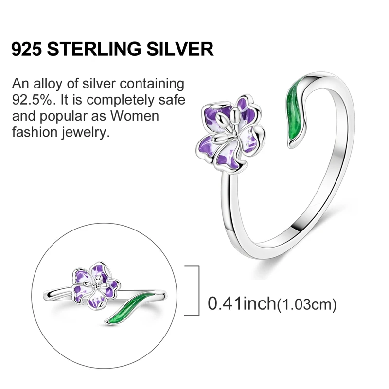 Verstellbare Ringe aus 925er-Sterlingsilber, Meerjungfrau, Flügel, Drache, Sonnenblume, Tulpe, offene Ringe für Frauen, weiblich, origineller Verlobungsschmuck – Detail 10