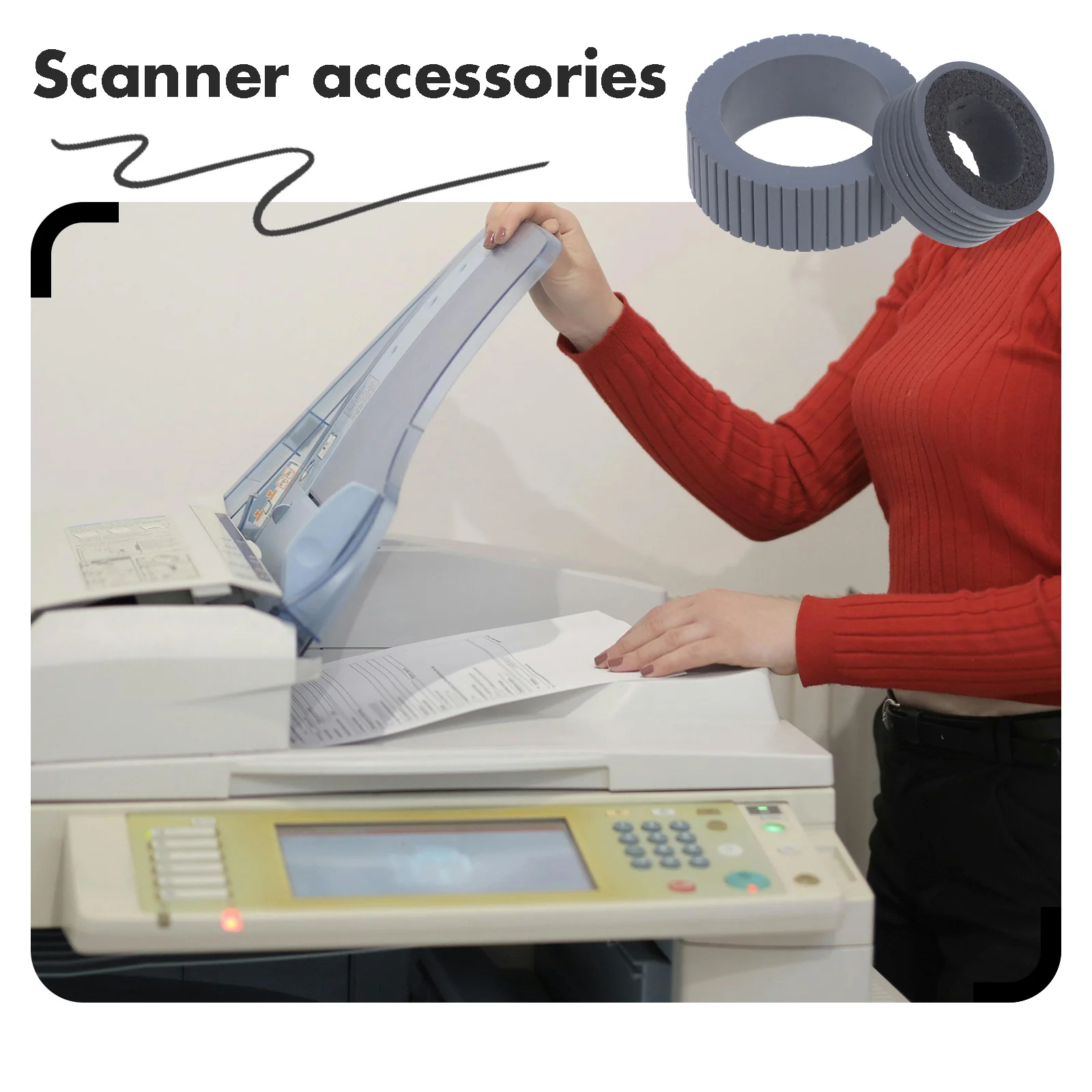 

4 шт., аксессуары для роликового пейджера сканера, стабильный Tpr бумажный ролик, разделитель страниц, запасные части для сканера, замена пейджера