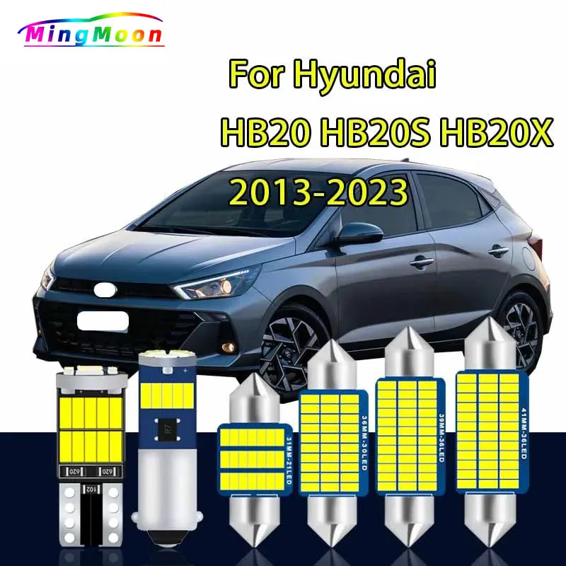 11Pcs LED Interior Map Dome Light Kit For Hyundai HB20 HB20S HB20X 2013 2014- 2017 2018 2019 2020 2021 2022 2023 Car Bulb
