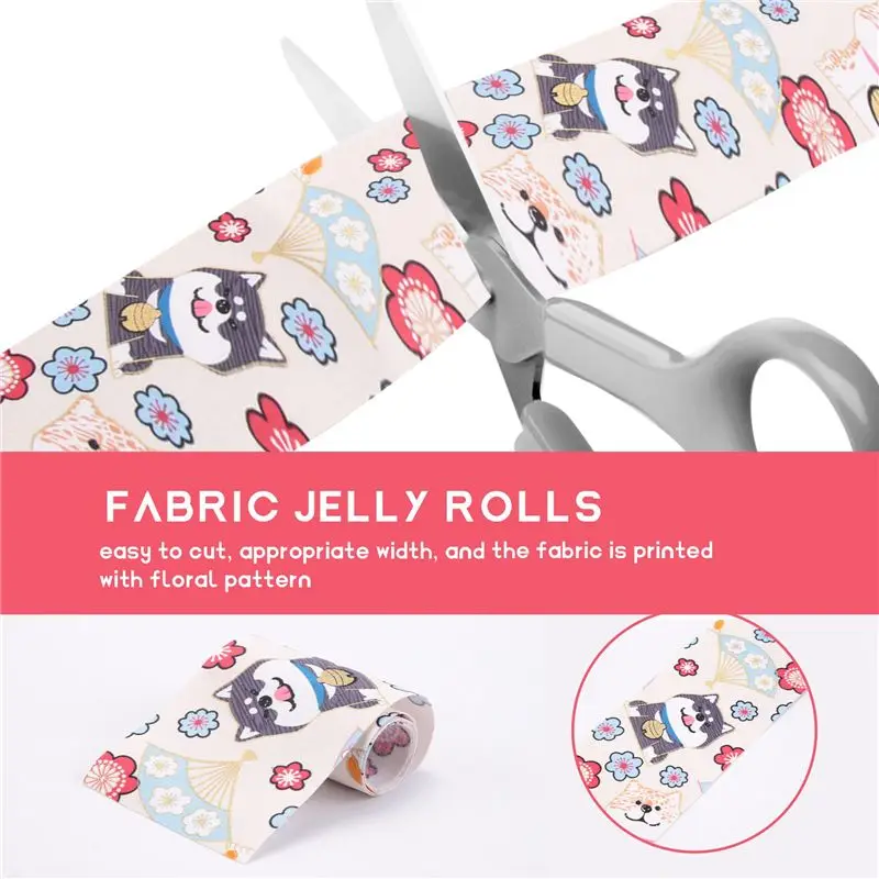 40 PCS Jelly Roll Cotton Fabric Quilting Strips DIY Sewing Craft Fabric Bundle Patchwork Supplies 6.5X50cm-AT30