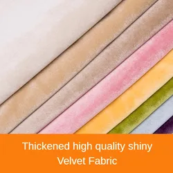 Thickened Plain Golden Velour Fabric By Meter for Curtains Tablecloth Sewing High-grade Luxury Soft Velvet Textile Skin-friendly