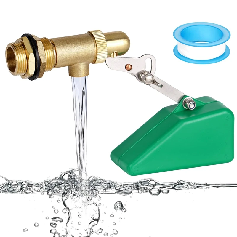 BAAG-3/4Inch Float Valve,Brass Water Float Valve For Water Tank,Float Ball Valve With Adjustable Arm,Auto Water Level Control
