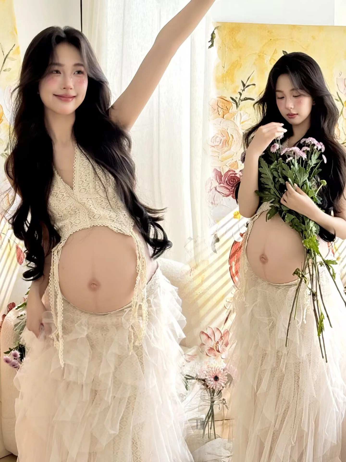 pink-maternity-gown-style-photography-studio-new-arrival-women-pregnant-belly-dress-elegant-large-dress-elegant