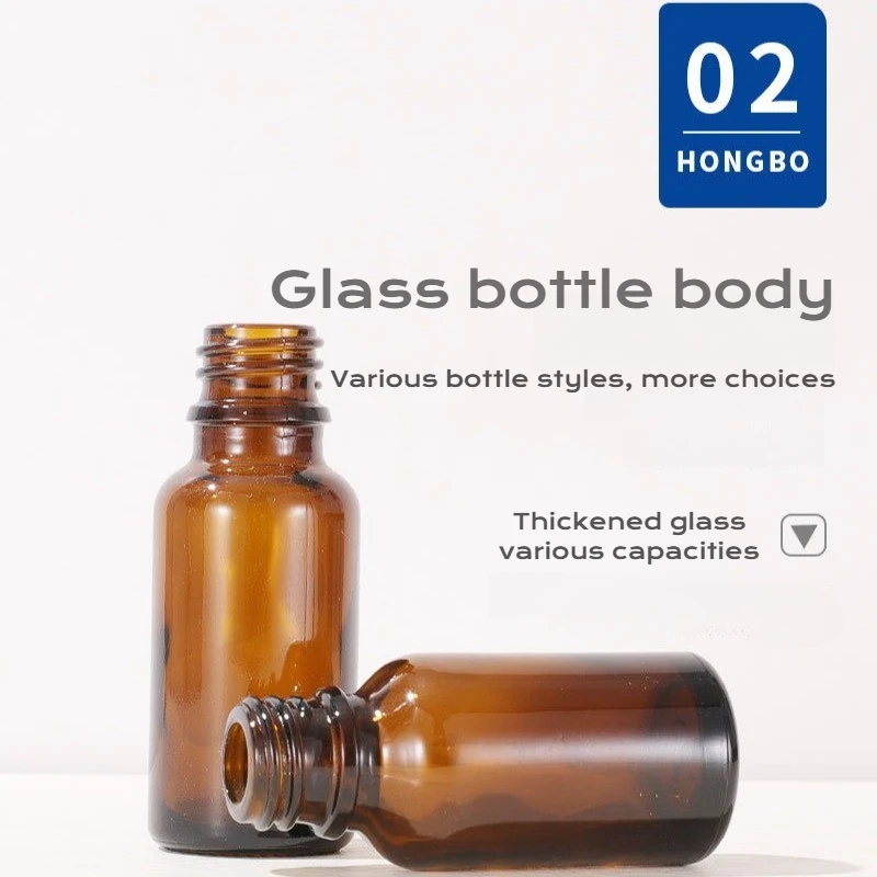 5 مل 10 مل 15 مل 20 مل 30 مل 50 مل 100 مل زجاجات قطارة زجاجية كهرمانية مع ماصة زجاجية للزيوت العطرية التجميلية #5