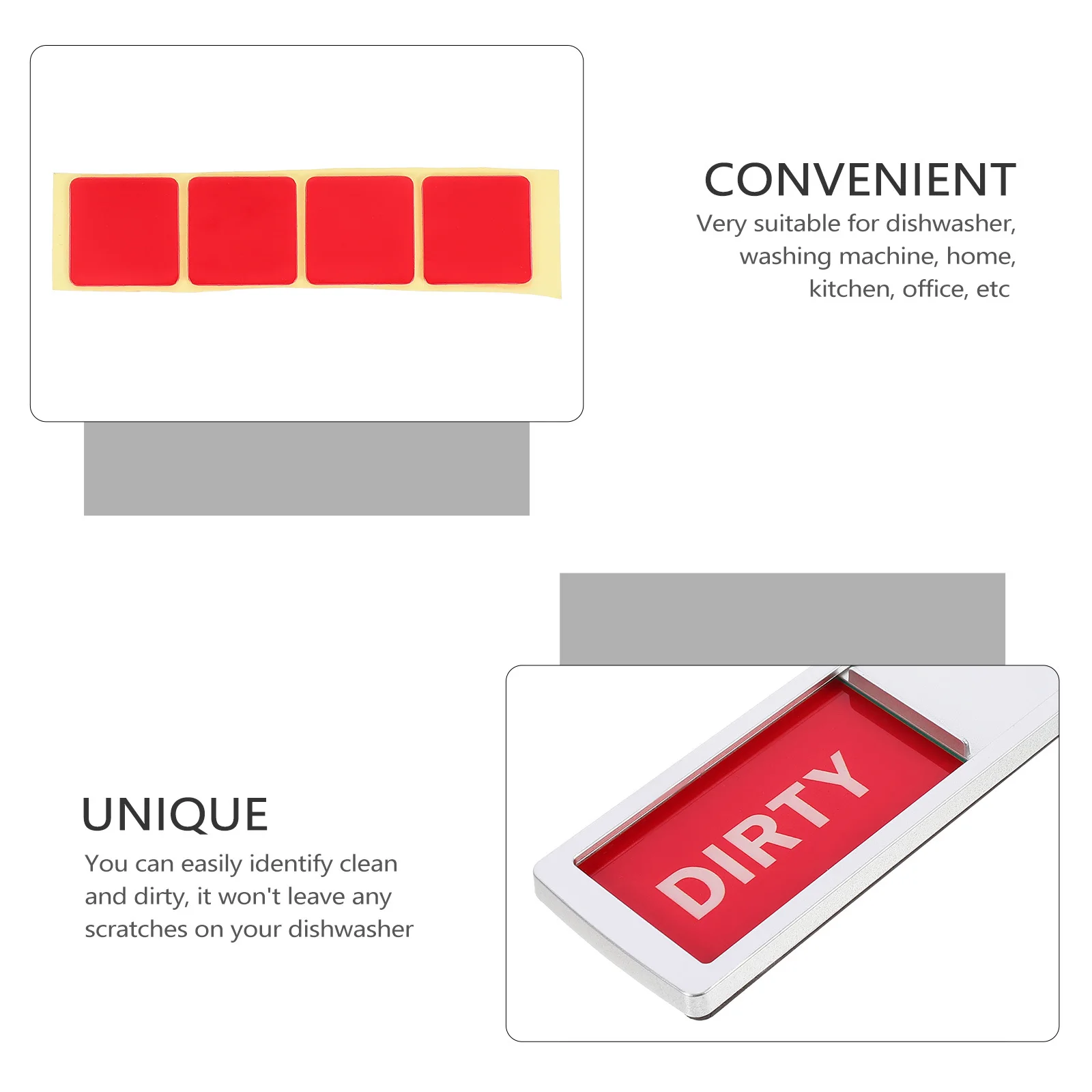 

Dishwasher Magnet Clean Dirty Sign Magnetic Notice Board for Kitchen Home Office Easy Identification Scratch-Free