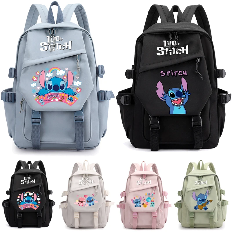 

MINISO рюкзак Lilo Stitch для мальчиков и девочек, школьный рюкзак для школьников, подростков, сумки для книг, женские Kawaii Mochila Escolar