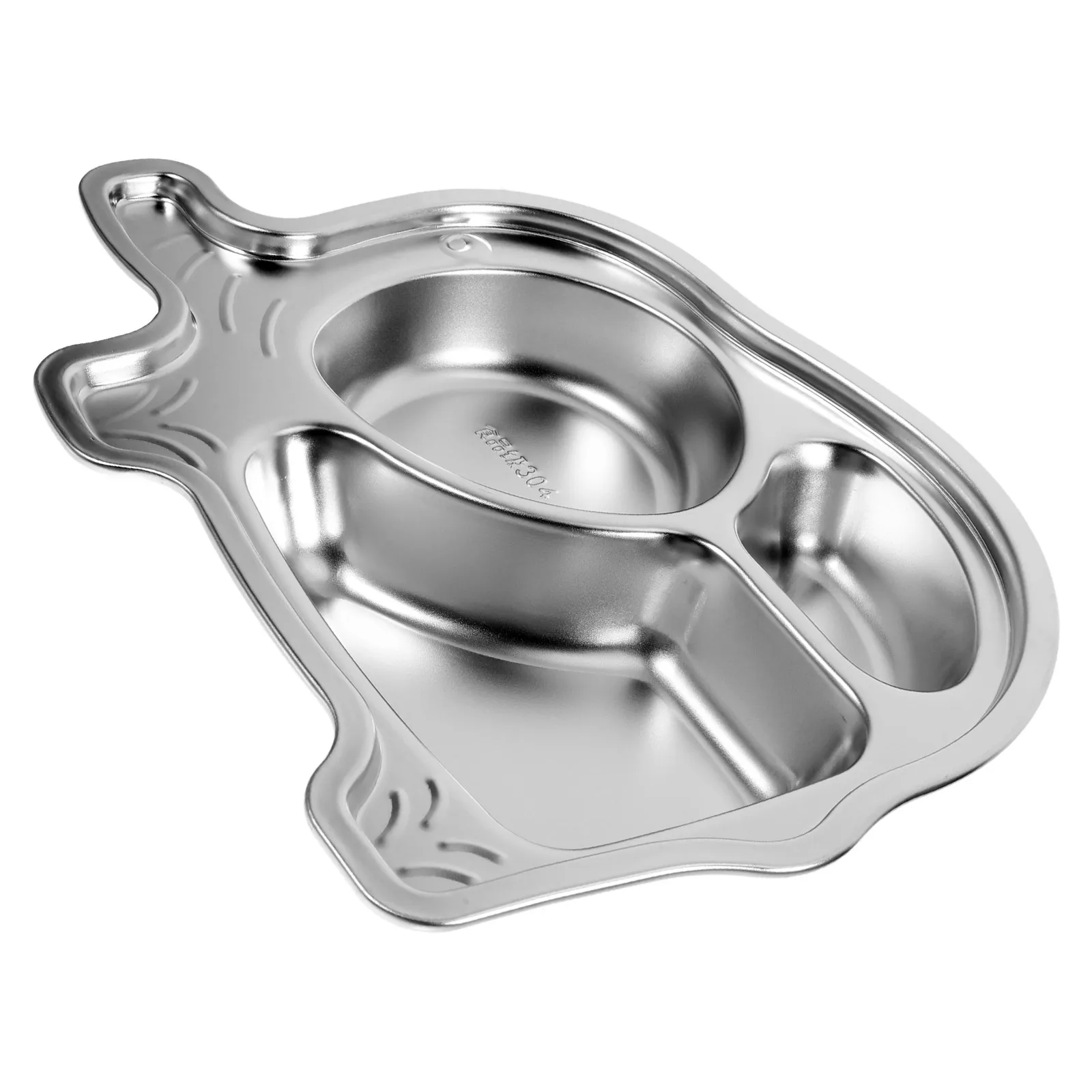 

304 Stainless Steel Kids Plate Children's Compartment Dinner Tray Cute Lightweight Section for Home