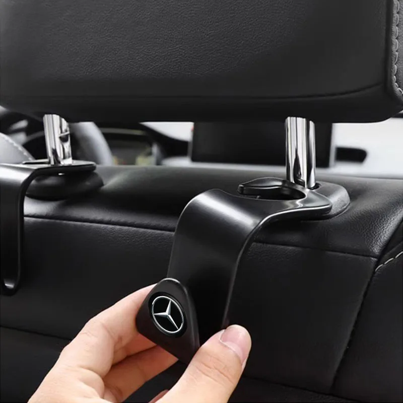 2Pcs Car Seat Back Hooks Portable Storage Holder For Mercedes Benz AMG E S C A B Class GLE GLS CLS GLC CLA GLA GLK GLB ML C300