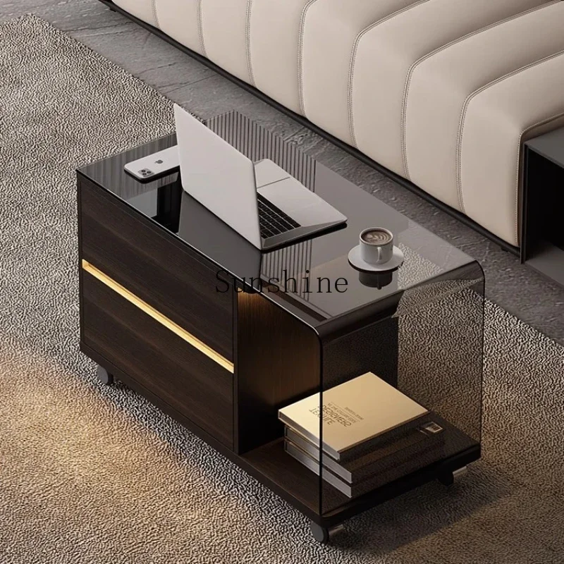 

Italian minimalist storage side cabinet light luxury high-end home living room small coffee table