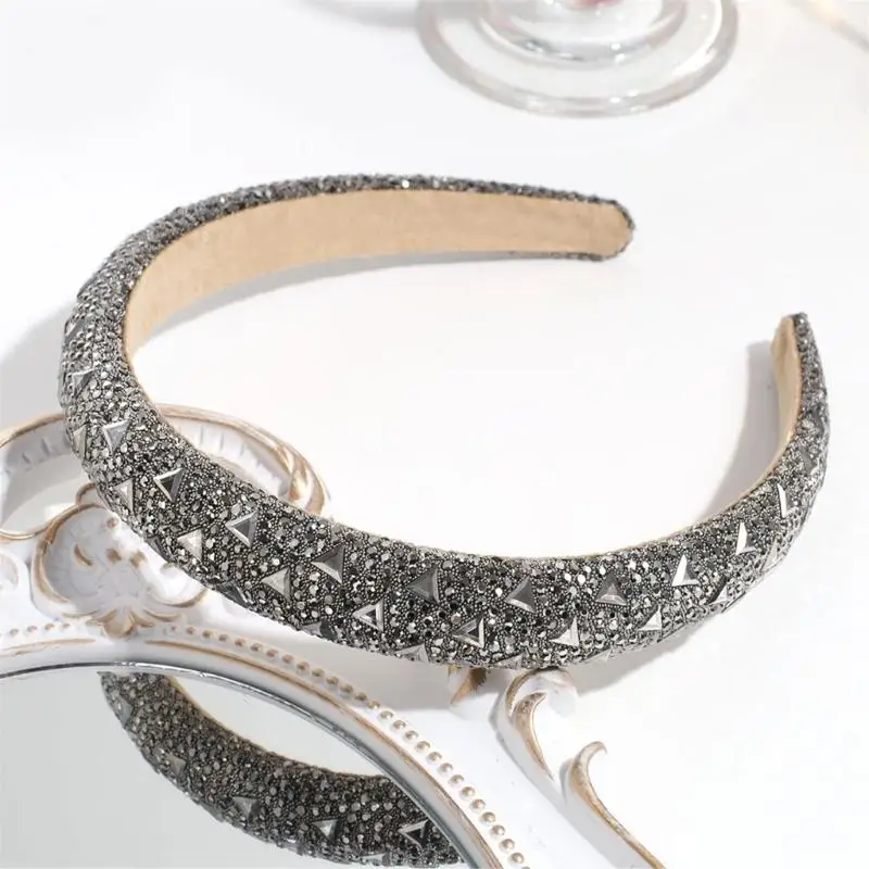 

652F Glittering Rhinestones Hairband Premium Elastic Band Headbands Hair Decors For Women Evening Event Prom Gatherings