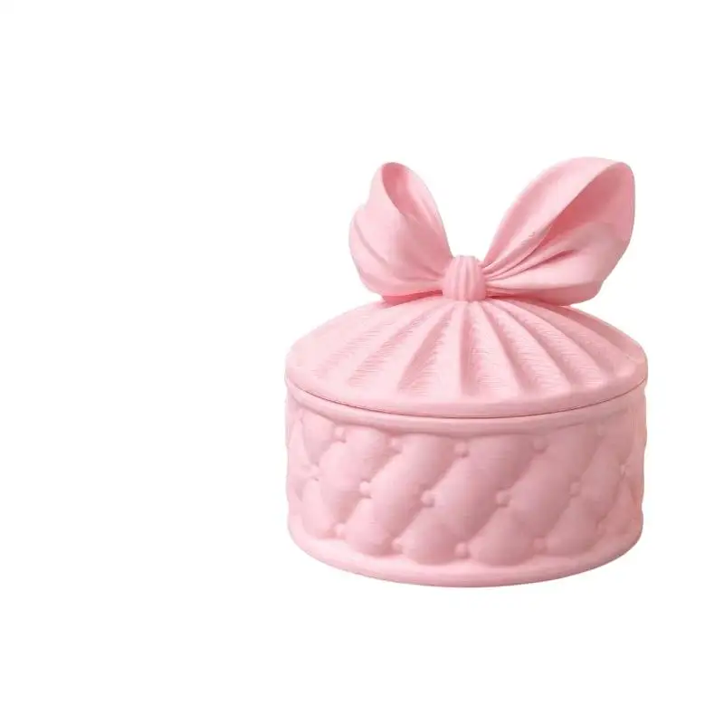 3D-gedruckte Schmuckaufbewahrungsbox, niedliche Schleife, gesteppt, umweltfreundlich, Deko-Organizer für den Schminktisch, Geschenk für Freundin oder Tochter – Detail 6