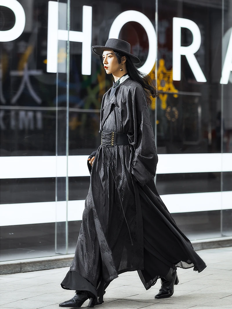 

Оригинальный дизайн, круглый халат для мужчин и женщин, сезон весна-лето, смесь хлопка из полиэстера, длинный прямой крой Hanfu