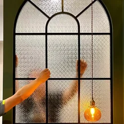 Retro 3D Begonia Bloem Glassticker Ondoorzichtige bescherming Persoonlijke privacy Glasfilm Elektrostatische adsorptie Glazen raamsticker