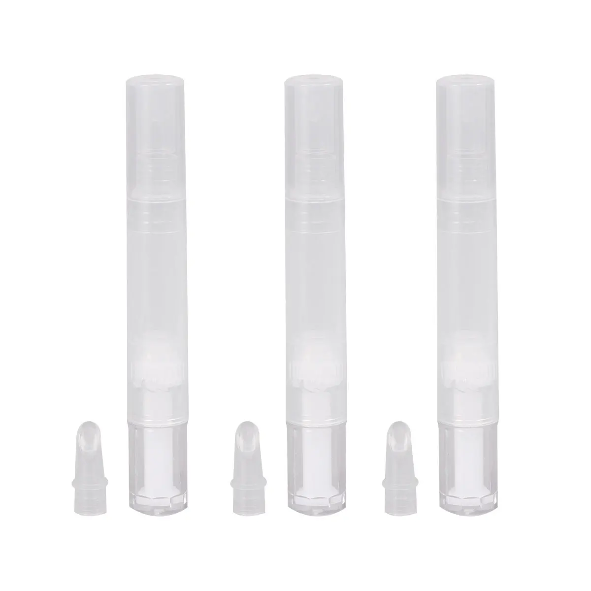 3 uds pluma de doble párpado plástico transparente diseño giratorio cepillo de maquillaje de larga duración ajuste de párpado pluma portátil