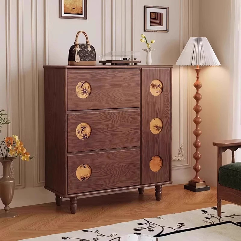 Деревянный шкаф для обуви с дверным проем для гостиной, коричневый закрытый шкаф для обуви, шкаф для хранения обуви большой вместимости