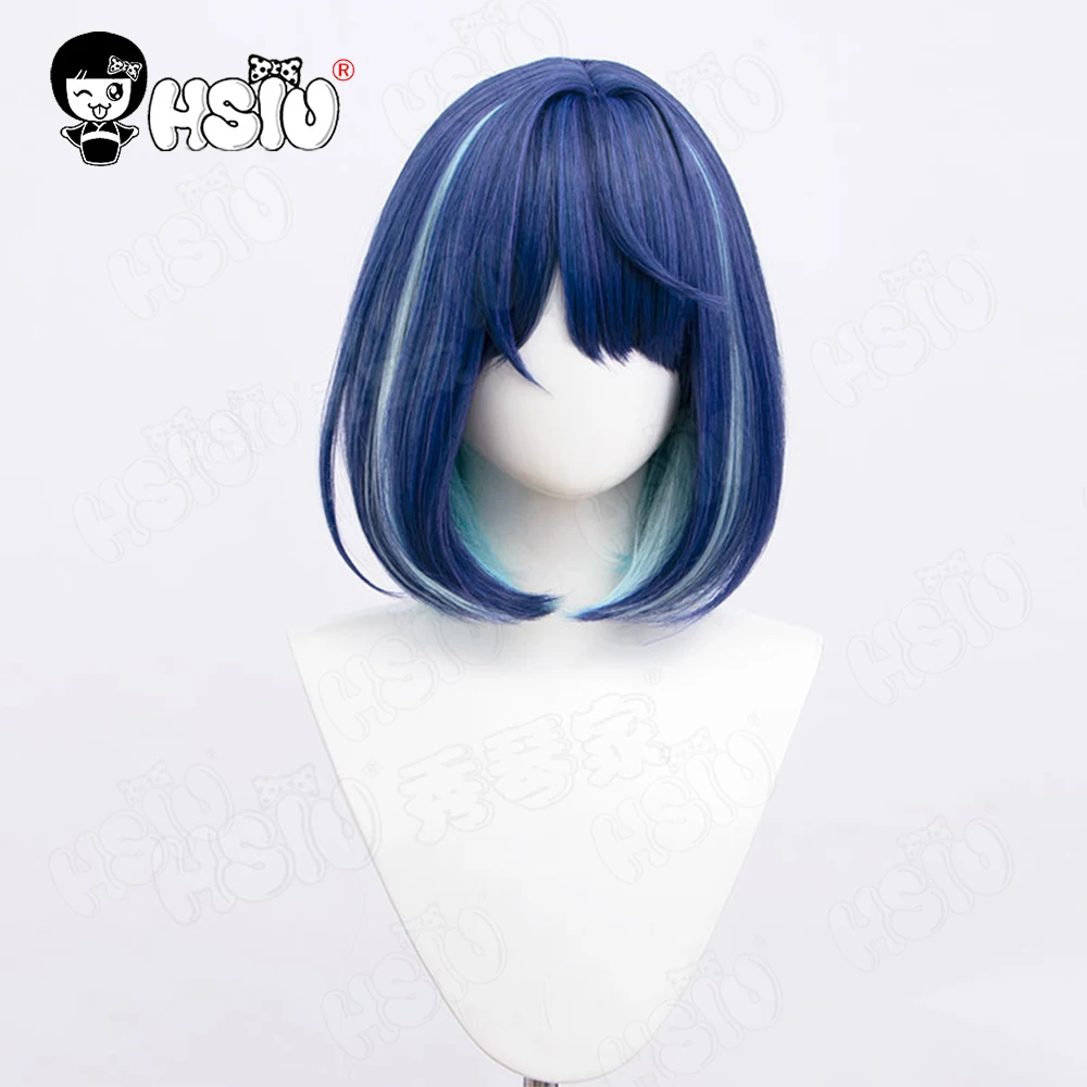 Anime Oshi no Ko Cosplay Peruca, Kurokawa Akane Cosplay Peruca, Gradiente Roxo Cinza Longo Cabelo Curto, Cabelo Sintético, HSIU, 35-70cm