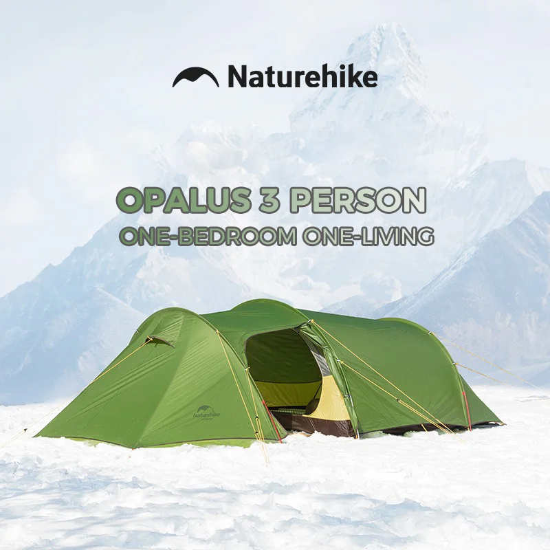 

Палатка Naturehike Opalus для 3 человек, туннельного типа, водонепроницаемая, с большим пространством, для велотуризма и походов, портативная, 4-сезонная, для пляжного кемпинга