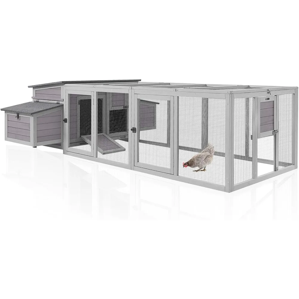 

Chicken Coop for 4-6 Chickens/Ducks, Outdoor Wooden Chicken House Large Hen House Poultry Cage with Two Nesting Boxes 103in