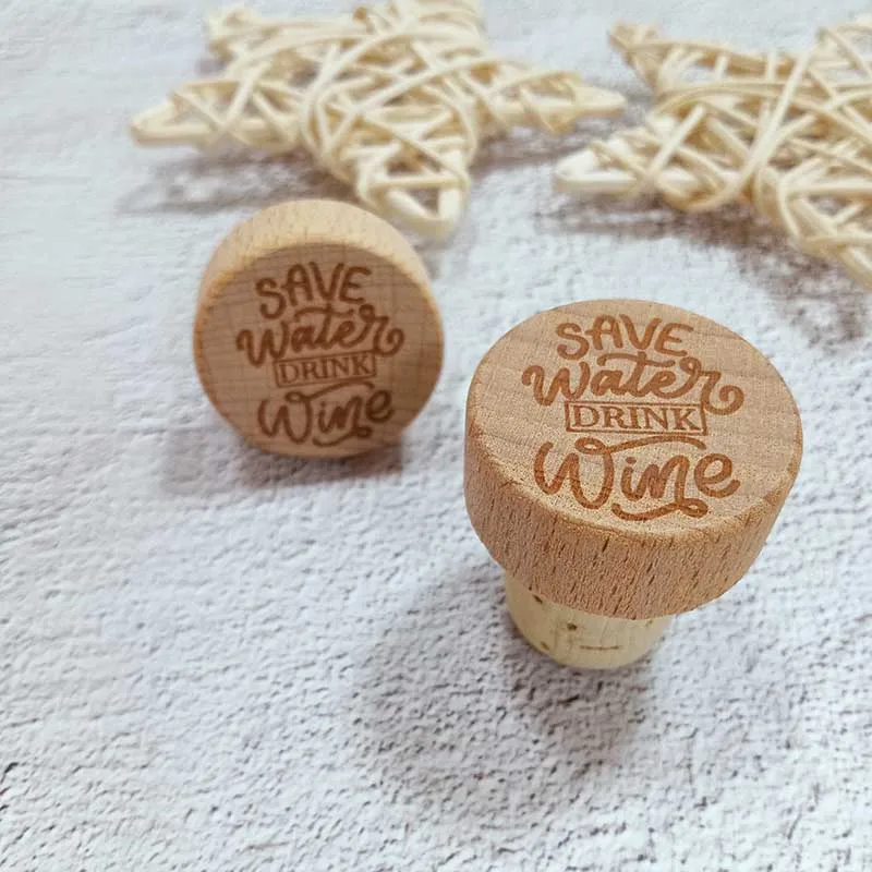 Custom 10/50/100pcs Wooden Corks Laser carved Wine Bottle Stopper Wedding Bridesmaid Gift Bachelorett Party Decor Gift For Guest