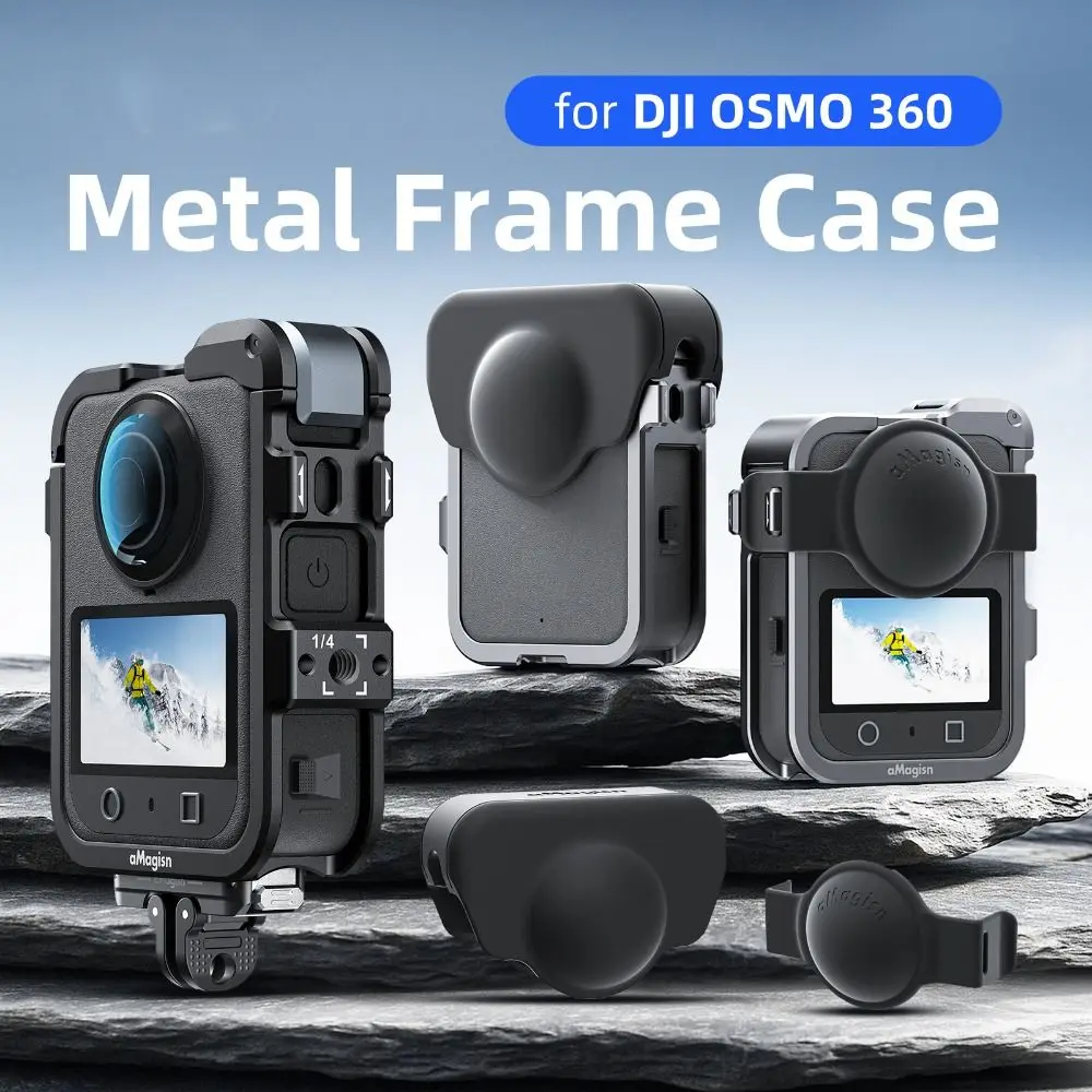 Aluminium Alloy Protective Frame Case Quick Release Lightweight Metal Rabbit Cage with Lens Cap for DJI Osmo 360