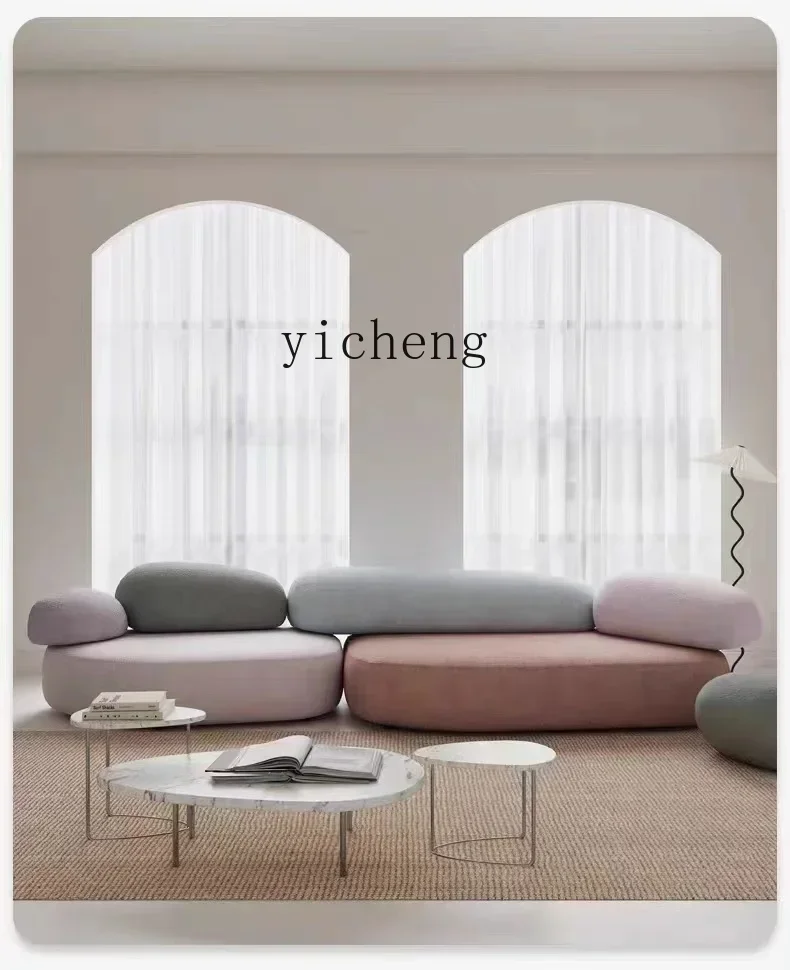 X6-2 Creative Fabric Sofa Modern Minimalist Lambswool Special-Shaped Module Combination - view 4