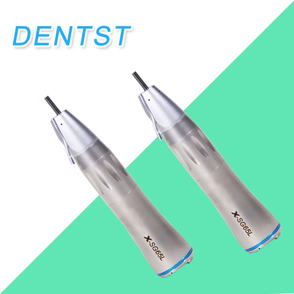 Dental Handpiece External Low Speed Straight Handpiece 1:1 SGX65L Blue Ring Fiber Optic Water Spray Teeth Tool