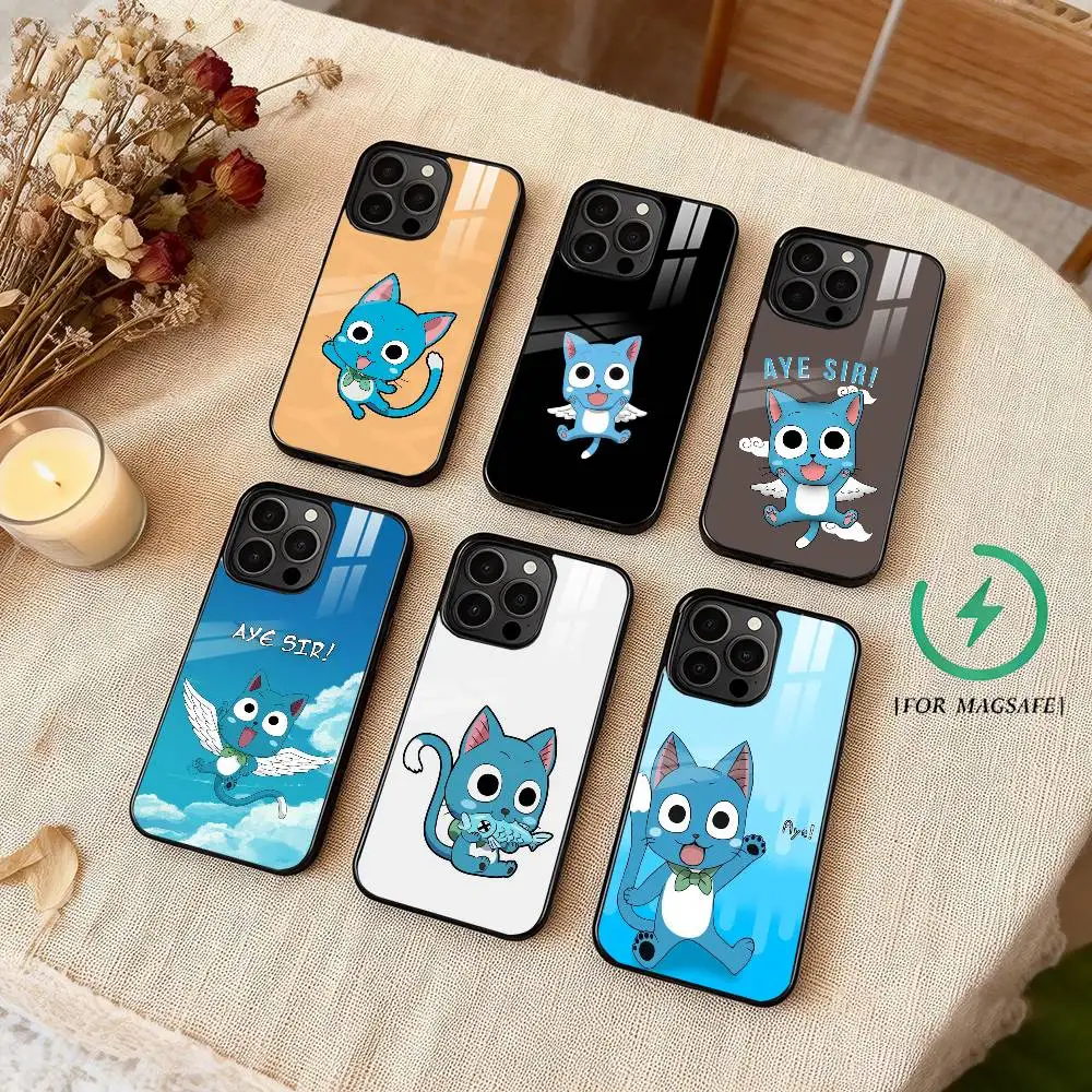 Fairy Tail Happy-Y Anime Phone Case For iPhone 17,16,15,14,13,12,Plus,Pro,Max for Magsafe Magnetic Wireless Charging