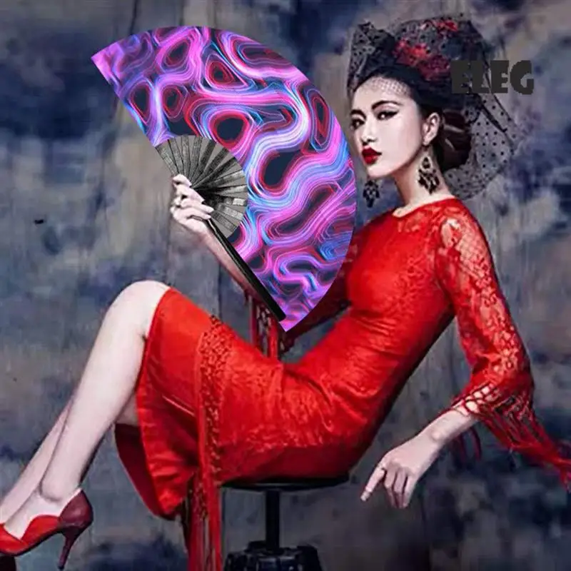 

Raves Folding Hand Fan For Women/Men Handheld Fan,For Performance,Decorations, Dance,Festival Party Durable Easy To Use