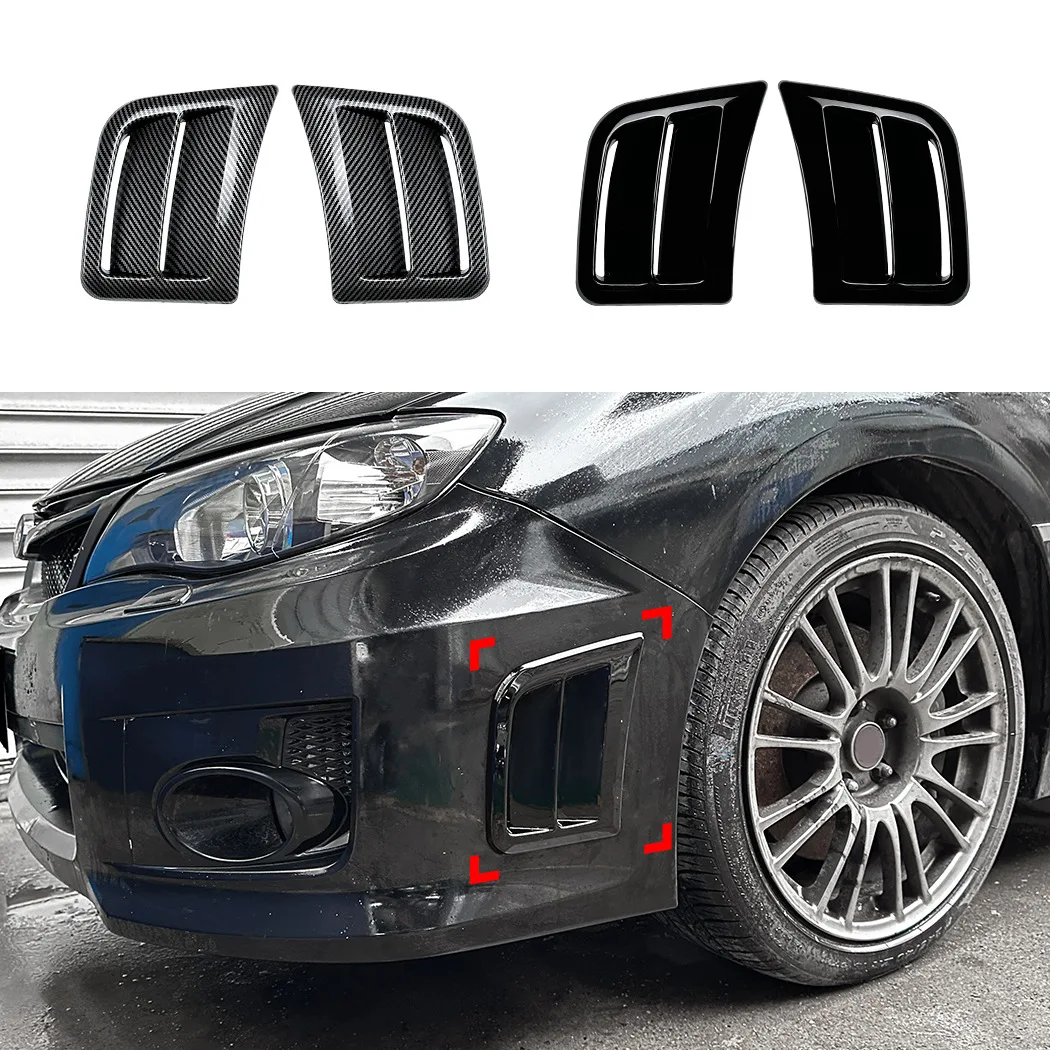 

Для Subaru Impreza WRX STI 2008-2014: Накладка на боковое воздухозаборное отверстие переднего бампера, рамка воздухозаборника крыла, глянцевый черный ABS-пластик