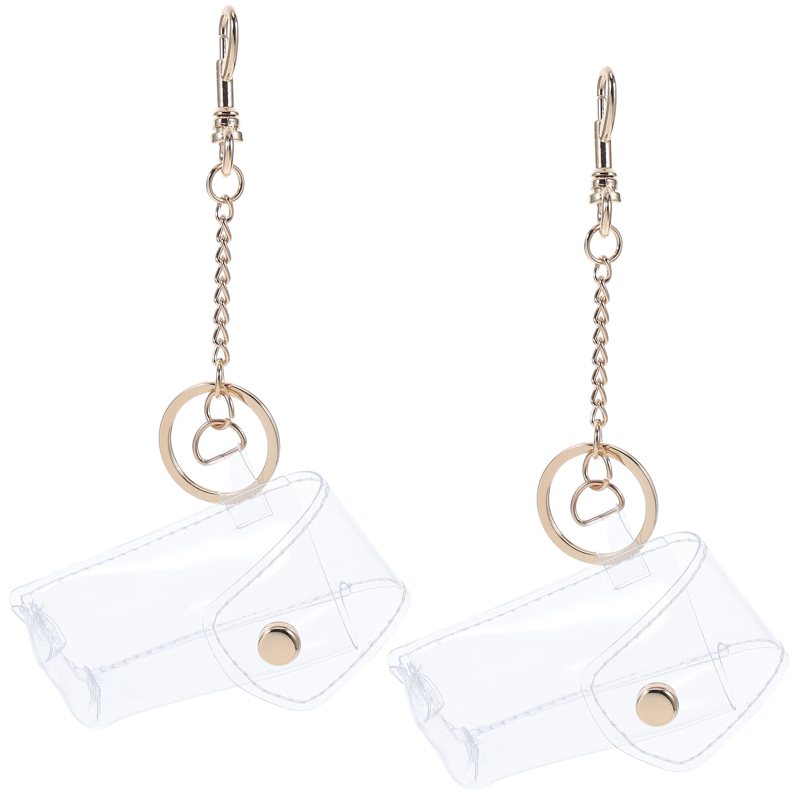 

2Pcs Clear Lip Balm Holder Keychain Transparent PVC Lipstick Pouch Portable Lip Gloss Case Travel Accessory Clear Keychain Pouch