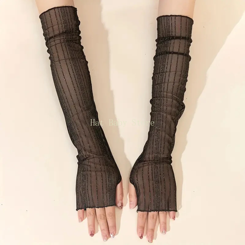 ฤดูร้อนใหม่แขนลูกไม้,ขับรถครีมกันแดด ARM Guards,แขนน้ําแข็ง,ตาข่ายบางผู้หญิงถุงมือครึ่งนิ้ว