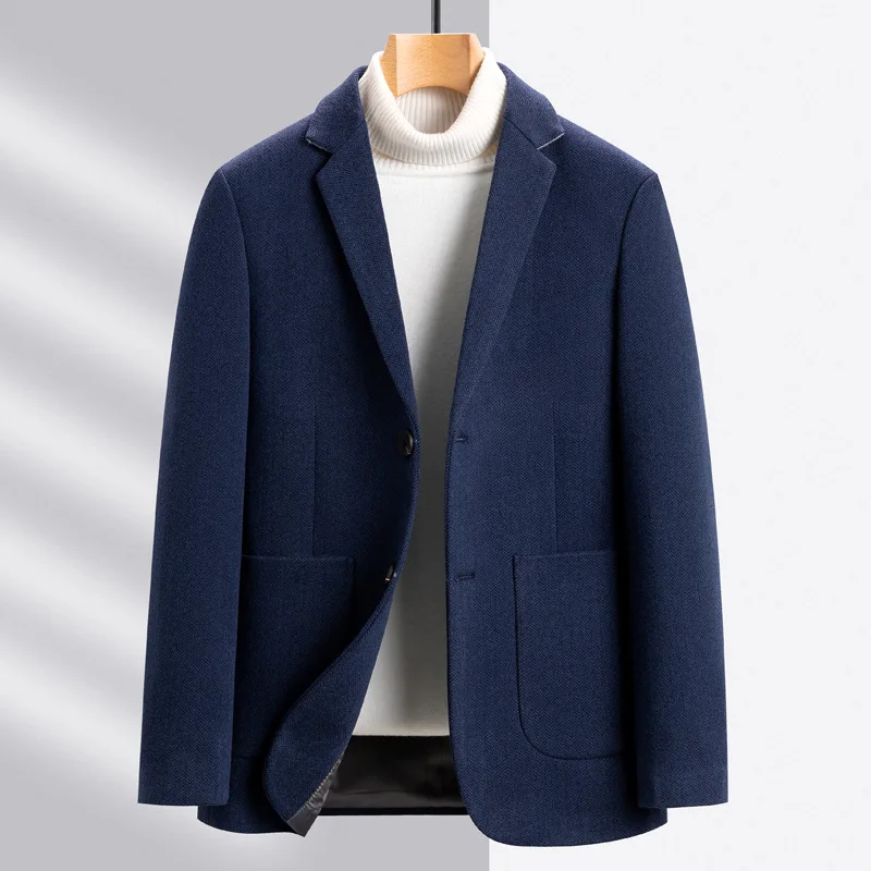 4-A118   Wool Suit Jacket Men's 2024 Spring and Autumn New Casual Suit Fashion Men's Wool Coat