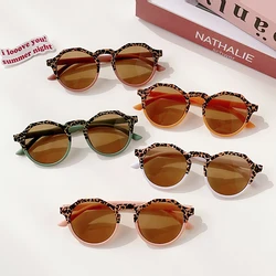 Kids Double Leopard Round Outdoor Children Sun Protection Sunglasses Boys Girls Colors Protect Eyes Baby UV400 Sunglasses